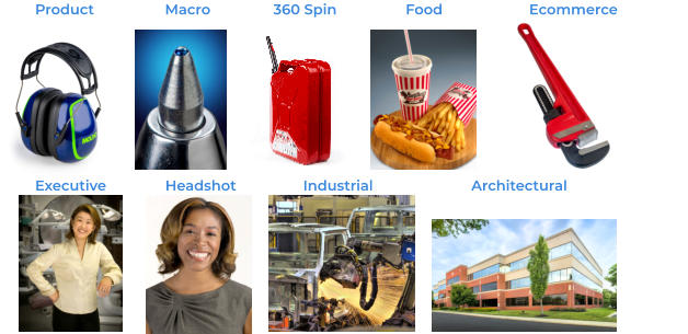 Product                  Macro                360 Spin	          Food                      Ecommerce              Executive               Headshot                 Industrial                         Architectural