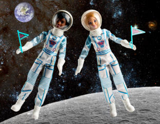 Barbie Dolls in Space