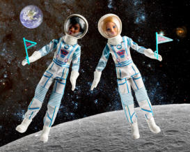 Barbie Dolls in Space