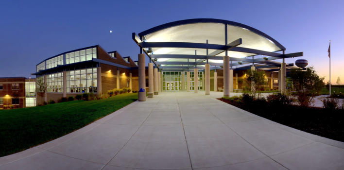 Yorkville High School Main Entrance-Architectural Photography